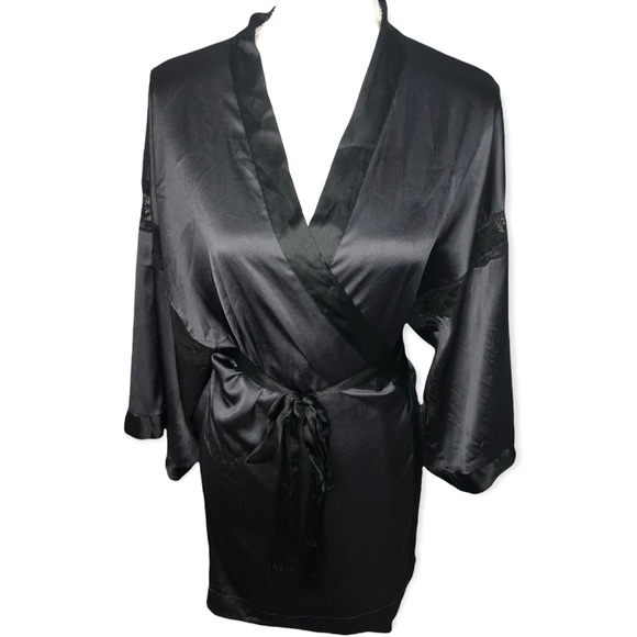Victoria's Secret Other - Victoria’s Secret Satin Silky Lace Trim Robe